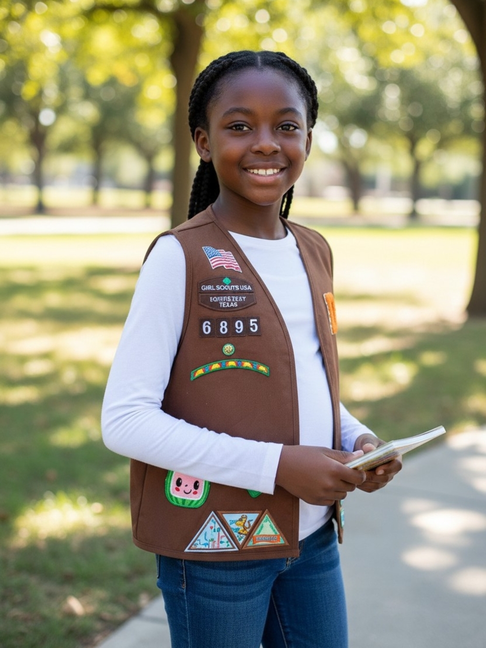 Girl Scouts Brownie Vest W/merit Badges
